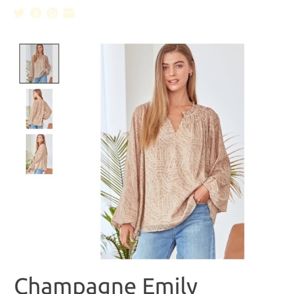 NWT Champagne Emily Wonder Top - Picture 5 of 5